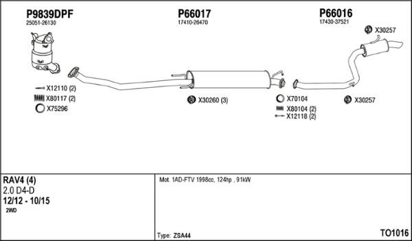 Fenno TO1016 Exhaust system TO1016: Buy near me in Poland at 2407.PL - Good price!