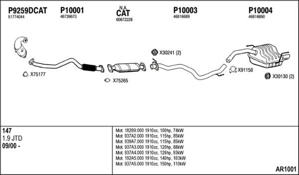 Fenno AR1001 Exhaust system AR1001: Buy near me in Poland at 2407.PL - Good price!