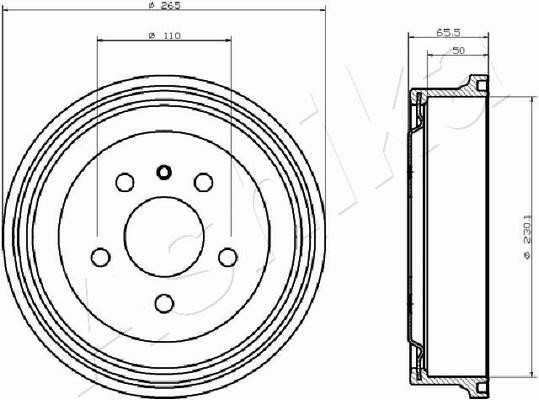 Ashika 56-00-0413 Brake drum 56000413: Buy near me in Poland at 2407.PL - Good price!