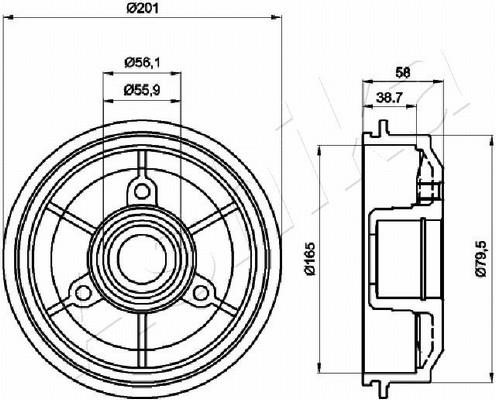 Ashika 56-00-0607 Bęben hamulcowy 56000607: Dobra cena w Polsce na 2407.PL - Kup Teraz!