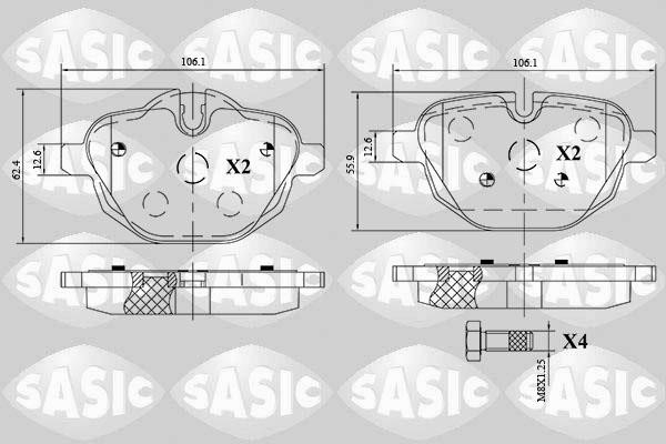 Sasic 6216174 Тормозные колодки дисковые, комплект 6216174: Отличная цена - Купить в Польше на 2407.PL!