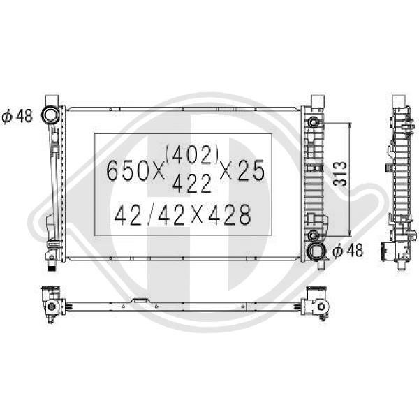 Diederichs DCM2386 Radiator, engine cooling DCM2386: Buy near me in Poland at 2407.PL - Good price!