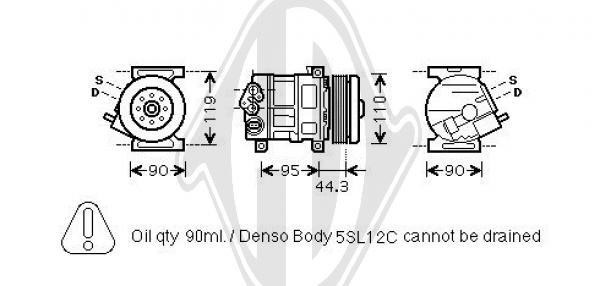 Diederichs DCK1217 Компресор кондиціонера DCK1217: Приваблива ціна - Купити у Польщі на 2407.PL!