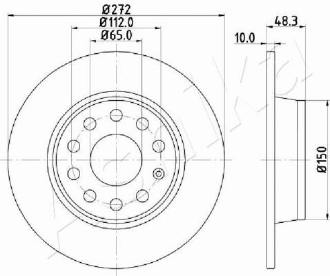 Ashika 61-00-0901 Bremsscheibe hinten, unbelüftet 61000901: Kaufen Sie zu einem guten Preis in Polen bei 2407.PL!