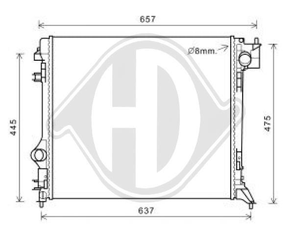 Diederichs DCM3893 Radiator, engine cooling DCM3893: Buy near me in Poland at 2407.PL - Good price!