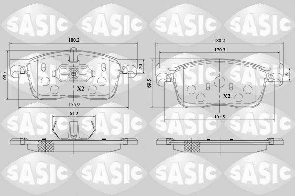 Sasic 6210082 Brake Pad Set, disc brake 6210082: Buy near me in Poland at 2407.PL - Good price!