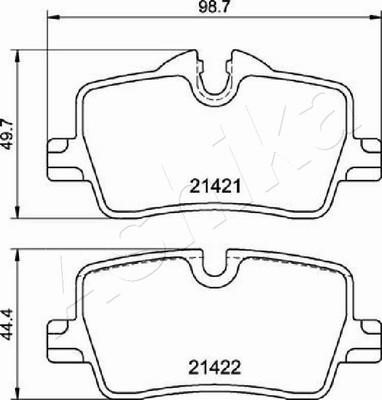 Ashika 51-00-0122 Brake Pad Set, disc brake 51000122: Buy near me in Poland at 2407.PL - Good price!