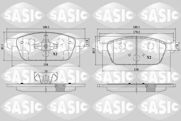 Sasic 6216178 Тормозные колодки дисковые, комплект 6216178: Отличная цена - Купить в Польше на 2407.PL!
