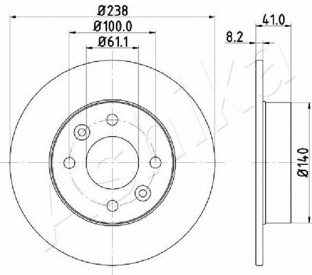 Ashika 60-00-0700 Unbelüftete Bremsscheibe vorne 60000700: Bestellen Sie in Polen zu einem guten Preis bei 2407.PL!