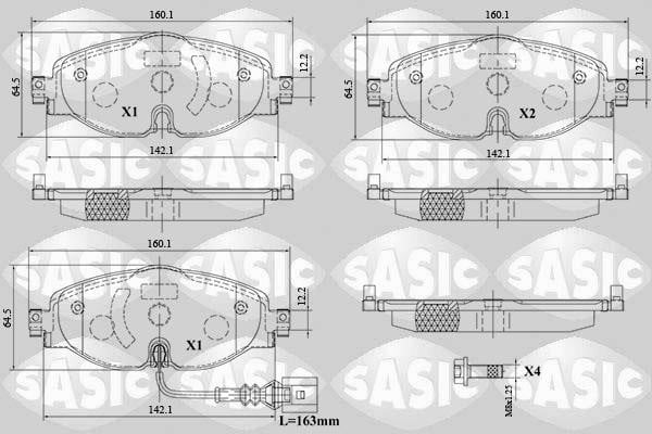Sasic 6216154 Тормозные колодки дисковые, комплект 6216154: Отличная цена - Купить в Польше на 2407.PL!