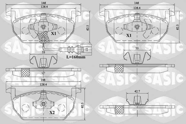 Sasic 6216164 Тормозные колодки дисковые, комплект 6216164: Отличная цена - Купить в Польше на 2407.PL!