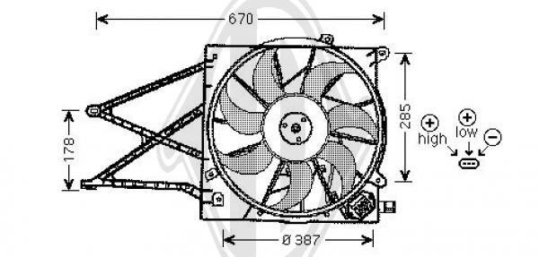 Diederichs DCL1145 Вентилятор радиатора охлаждения DCL1145: Отличная цена - Купить в Польше на 2407.PL!