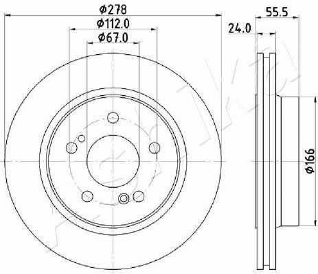 Ashika 61-00-0506 Rear ventilated brake disc 61000506: Buy near me in Poland at 2407.PL - Good price!