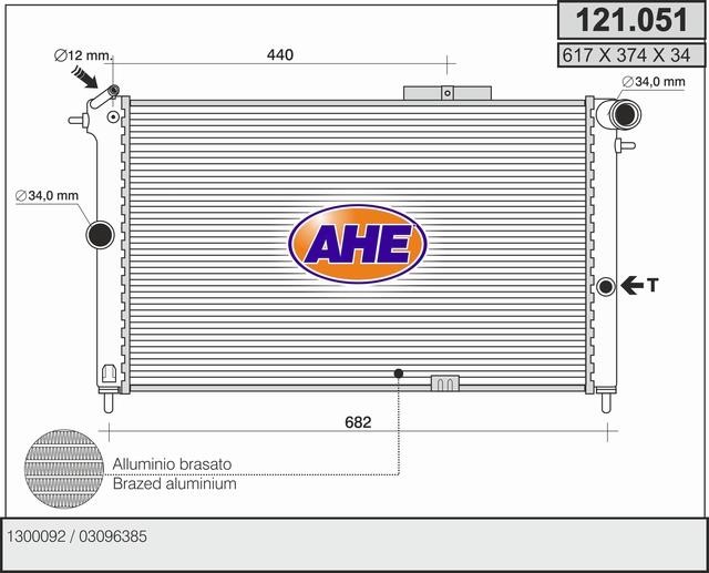 AHE 121.051 Radiator, engine cooling 121051: Buy near me in Poland at 2407.PL - Good price!