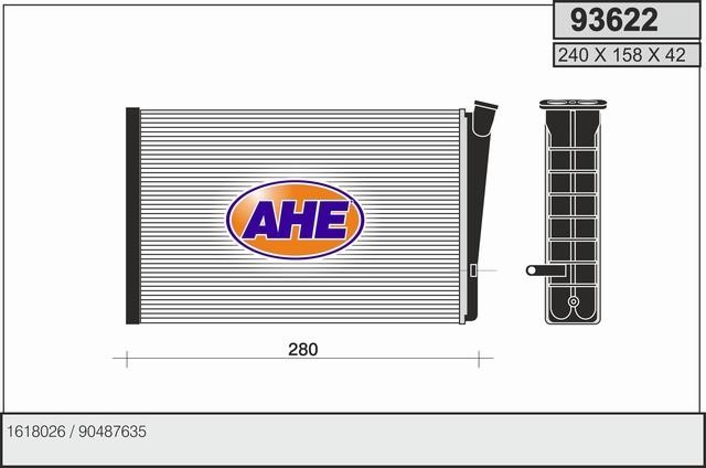 AHE 93622 Heat exchanger, interior heating 93622: Buy near me in Poland at 2407.PL - Good price!