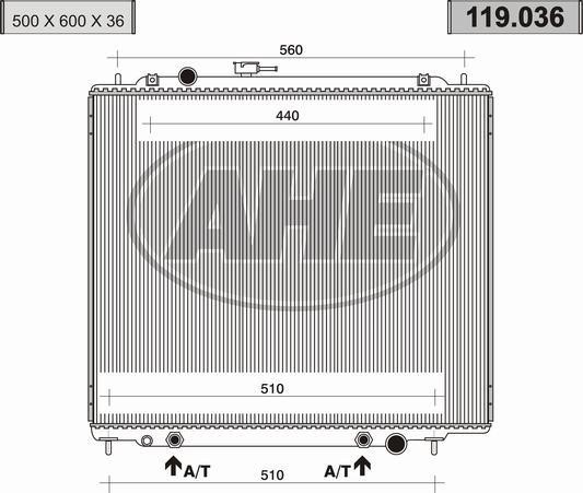 AHE 119.036 Radiator, engine cooling 119036: Buy near me in Poland at 2407.PL - Good price!