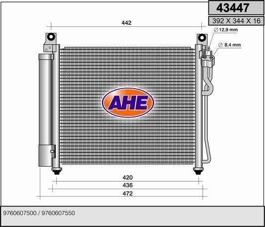 AHE 43447 Радиатор кондиционера (Конденсатор) 43447: Отличная цена - Купить в Польше на 2407.PL!