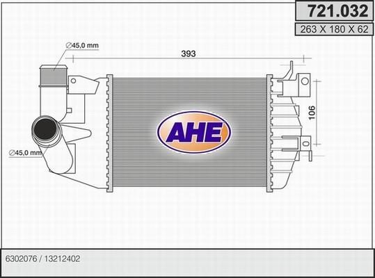 AHE 721.032 Intercooler, charger 721032: Buy near me in Poland at 2407.PL - Good price!