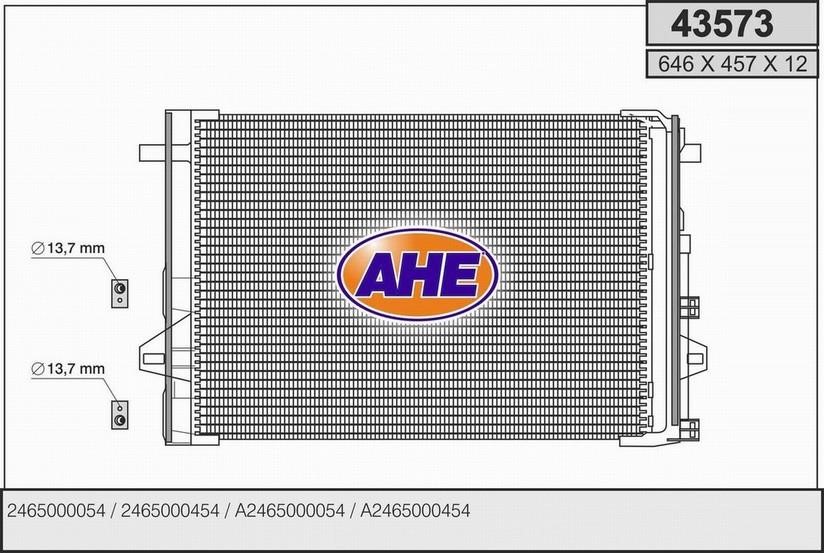 AHE 43573 Радиатор кондиционера (Конденсатор) 43573: Отличная цена - Купить в Польше на 2407.PL!