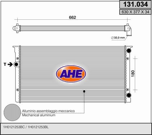 AHE 131.034 Радіатор охолодження двигуна 131034: Приваблива ціна - Купити у Польщі на 2407.PL!