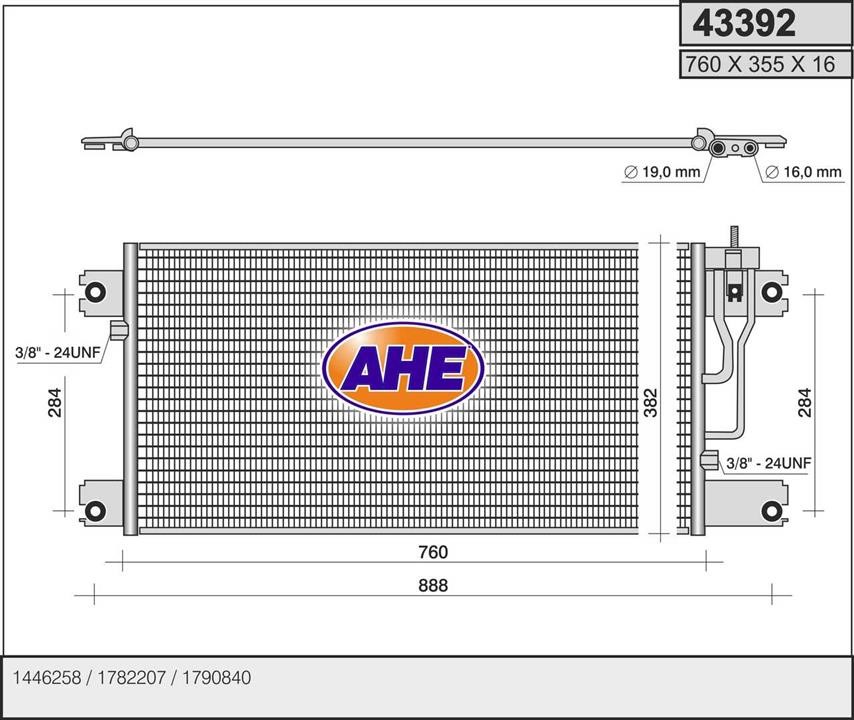 AHE 43392 Радіатор кондиціонера (Конденсатор) 43392: Приваблива ціна - Купити у Польщі на 2407.PL!