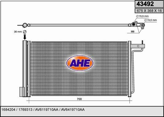 AHE 43492 Радіатор кондиціонера (Конденсатор) 43492: Приваблива ціна - Купити у Польщі на 2407.PL!