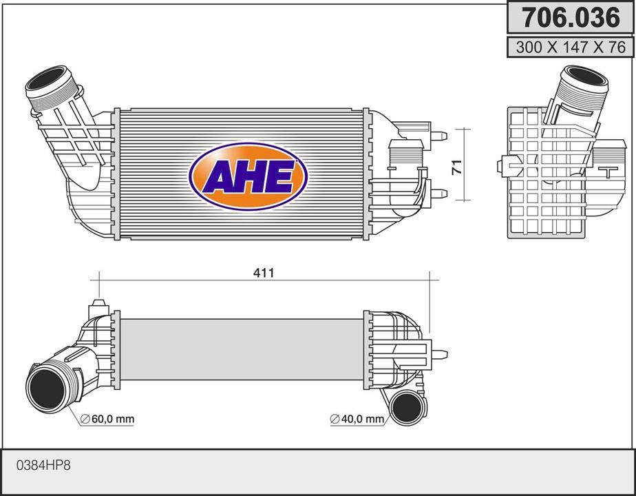 AHE 706036 Intercooler, charger 706036: Buy near me in Poland at 2407.PL - Good price!