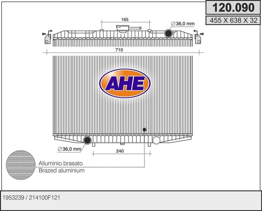 AHE 120.090 Radiator, engine cooling 120090: Buy near me in Poland at 2407.PL - Good price!