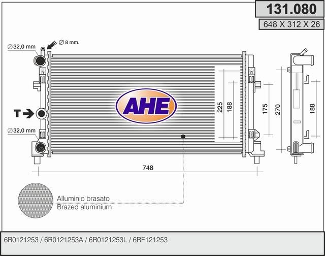 AHE 131.080 Radiator, engine cooling 131080: Buy near me in Poland at 2407.PL - Good price!