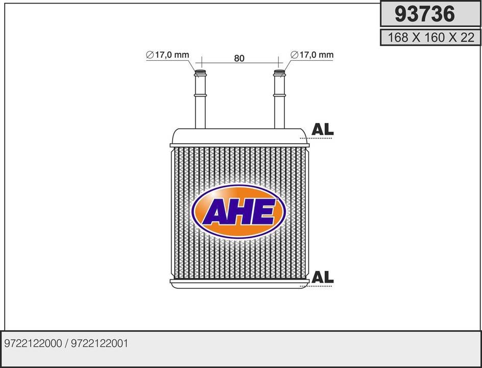 AHE 93736 Heat exchanger, interior heating 93736: Buy near me in Poland at 2407.PL - Good price!