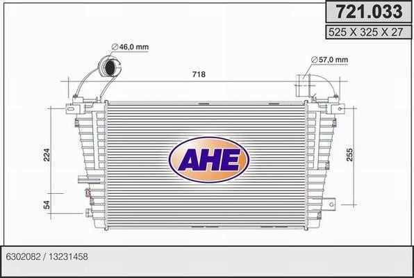 AHE 721.033 Intercooler, charger 721033: Buy near me in Poland at 2407.PL - Good price!