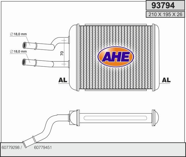 AHE 93794 Heat exchanger, interior heating 93794: Buy near me in Poland at 2407.PL - Good price!