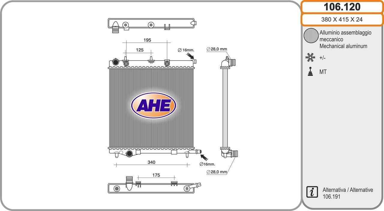 AHE 106.120 Kühler motorkühlung 106120: Kaufen Sie zu einem guten Preis in Polen bei 2407.PL!