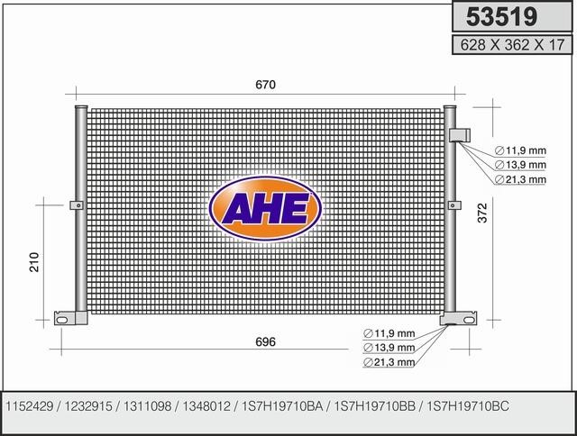 AHE 53519 Радиатор кондиционера (Конденсатор) 53519: Купить в Польше - Отличная цена на 2407.PL!
