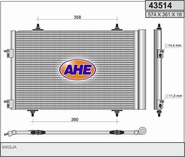 AHE 43514 Радиатор кондиционера (Конденсатор) 43514: Отличная цена - Купить в Польше на 2407.PL!