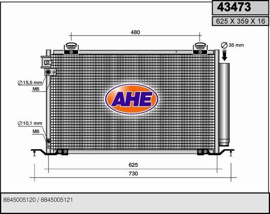 AHE 43473 Радиатор кондиционера (Конденсатор) 43473: Отличная цена - Купить в Польше на 2407.PL!