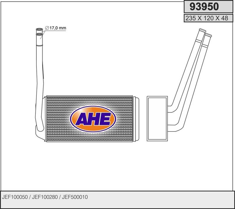 AHE 93950 Радиатор отопителя салона 93950: Отличная цена - Купить в Польше на 2407.PL!