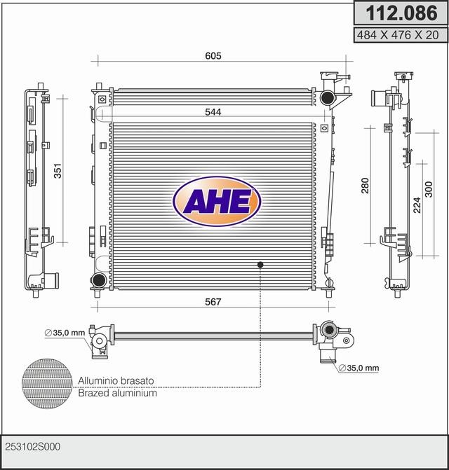 AHE 112.086 Radiator, engine cooling 112086: Buy near me at 2407.PL in Poland at an Affordable price!