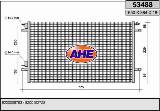 AHE 53488 Радиатор кондиционера (Конденсатор) 53488: Отличная цена - Купить в Польше на 2407.PL!