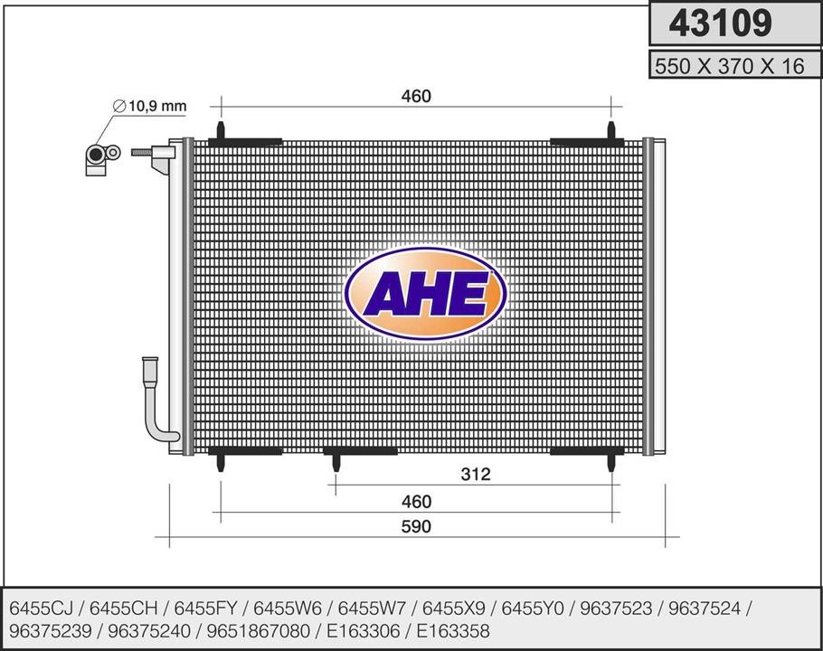 AHE 43109 Радіатор кондиціонера (Конденсатор) 43109: Приваблива ціна - Купити у Польщі на 2407.PL!