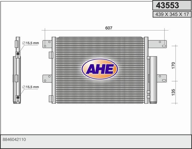 AHE 43553 Радіатор кондиціонера (Конденсатор) 43553: Приваблива ціна - Купити у Польщі на 2407.PL!