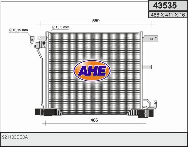 AHE 43535 Радиатор кондиционера (Конденсатор) 43535: Отличная цена - Купить в Польше на 2407.PL!