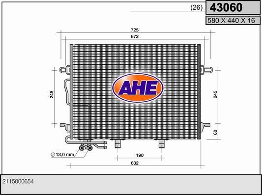 AHE 43060 Радиатор кондиционера (Конденсатор) 43060: Отличная цена - Купить в Польше на 2407.PL!