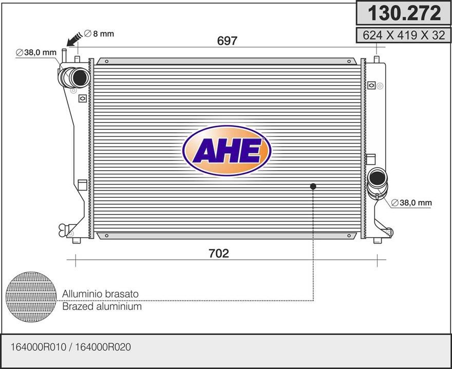 AHE 130.272 Radiator, engine cooling 130272: Buy near me in Poland at 2407.PL - Good price!