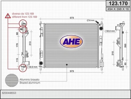 AHE 123.170 Радіатор охолодження двигуна 123170: Приваблива ціна - Купити у Польщі на 2407.PL!