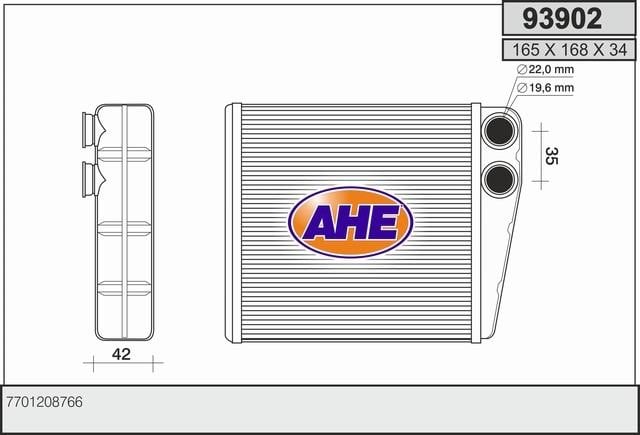 AHE 93902 Heat exchanger, interior heating 93902: Buy near me in Poland at 2407.PL - Good price!