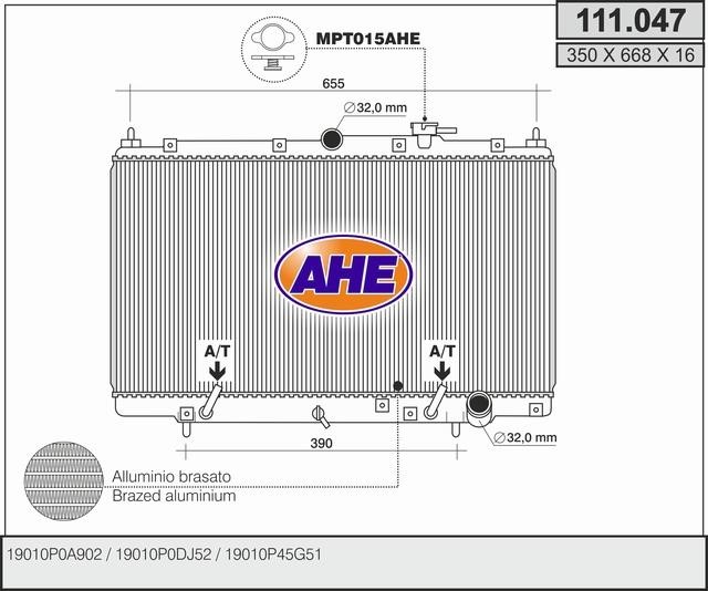 AHE 111.047 Радиатор охлаждения двигателя 111047: Отличная цена - Купить в Польше на 2407.PL!