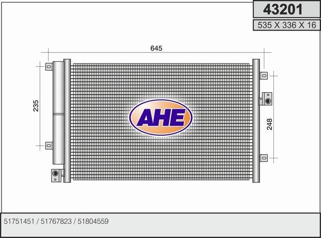 AHE 43201 Радиатор кондиционера (Конденсатор) 43201: Отличная цена - Купить в Польше на 2407.PL!