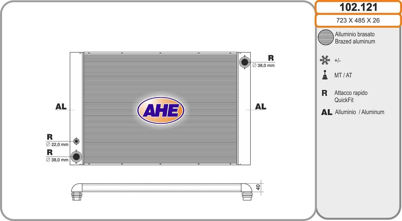 AHE 102.121 Chłodnica, układ chłodzenia silnika 102121: Atrakcyjna cena w Polsce na 2407.PL - Zamów teraz!