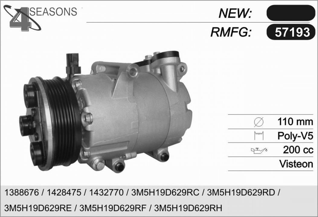 AHE 57193 Compressor, air conditioning 57193: Buy near me in Poland at 2407.PL - Good price!